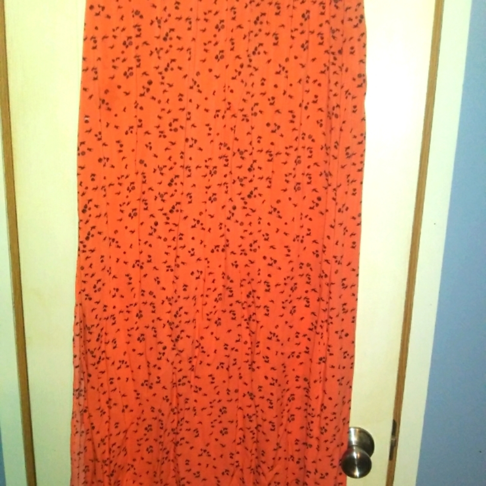 Volcom Orange high slit skirt